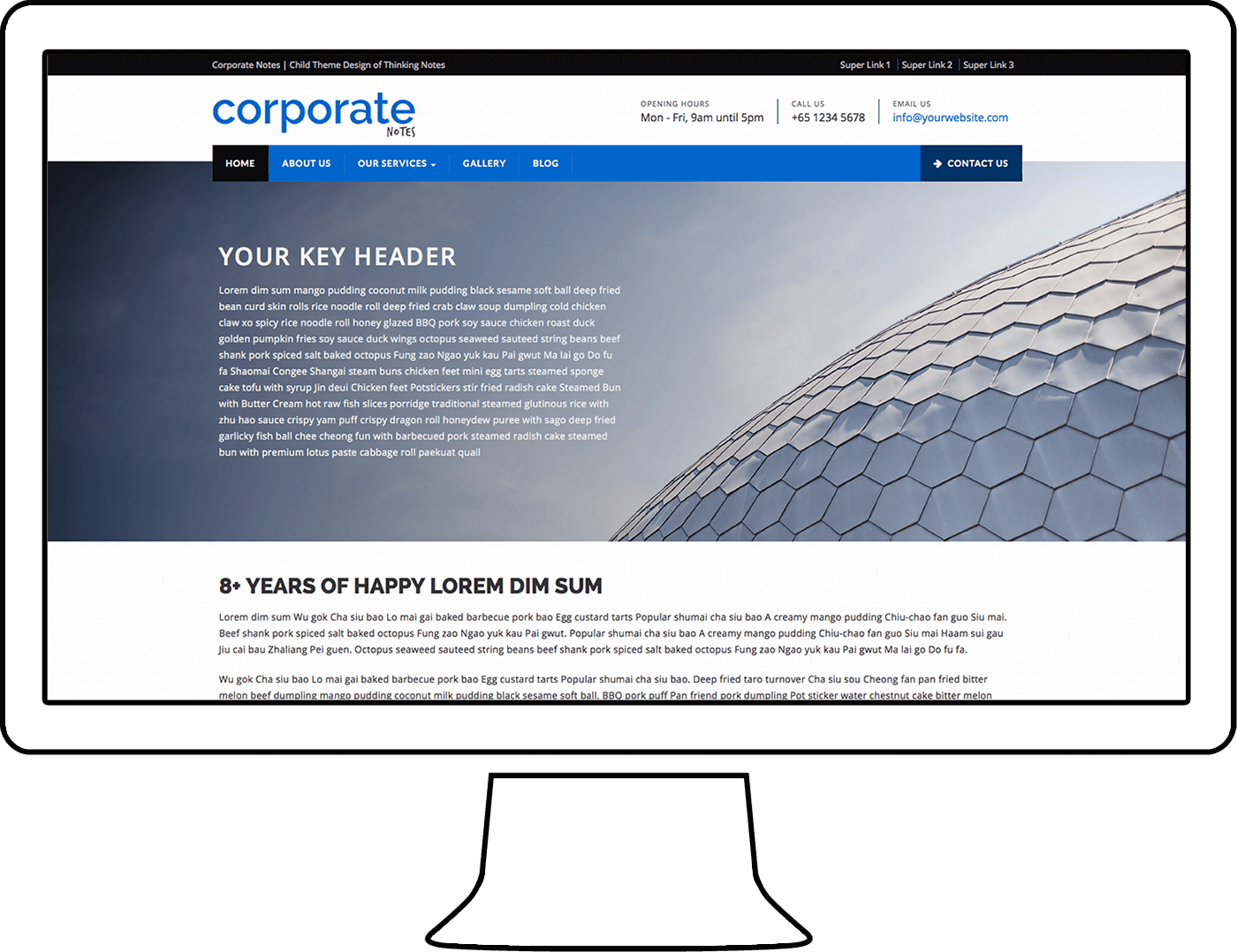 CorporateNotes WordPress Theme Design