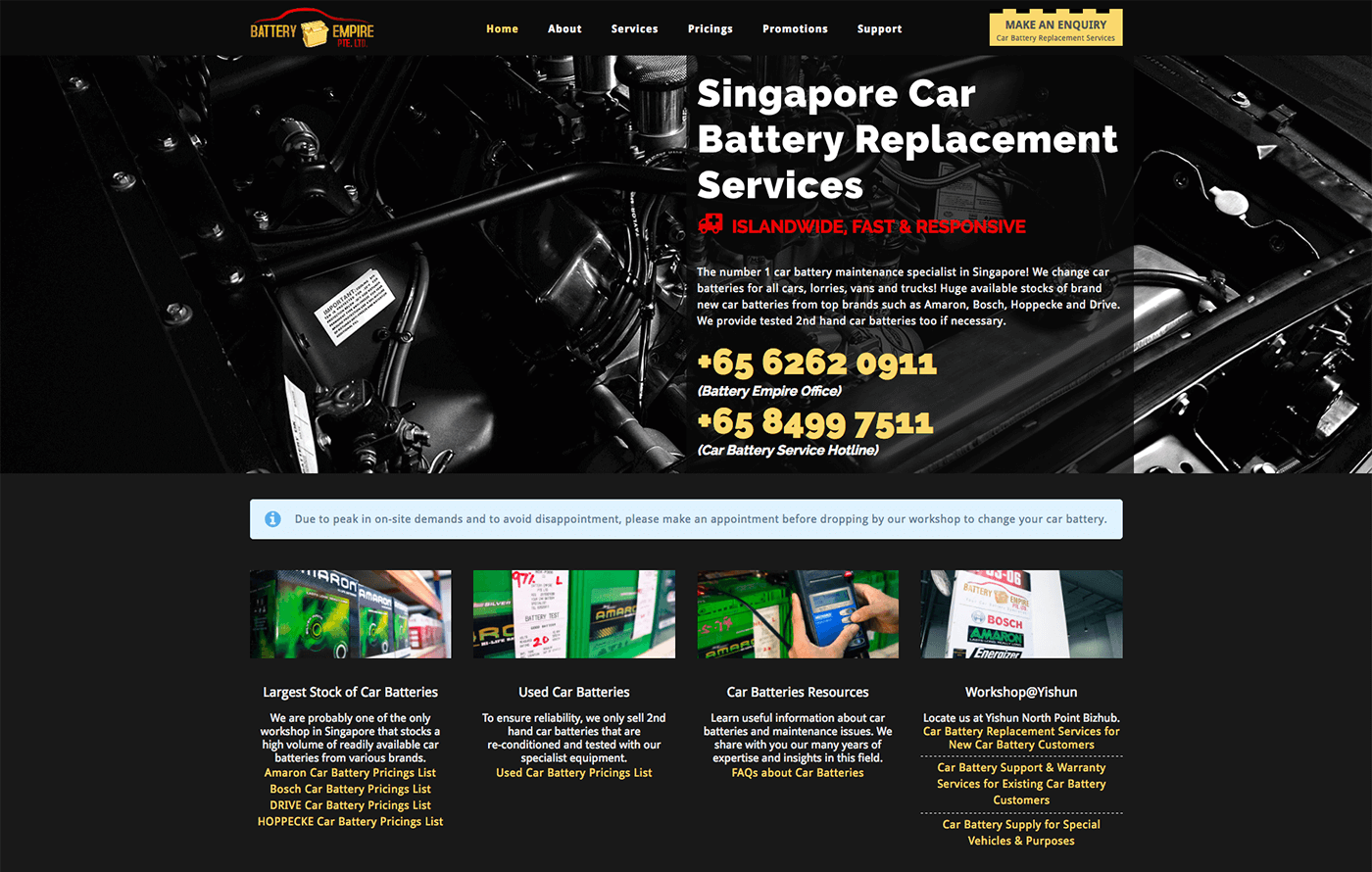 Battery Empire Website
