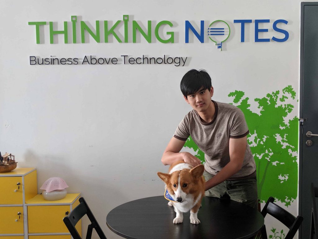 Thinking Notes Intern Together WIth Choppie, the Corgi