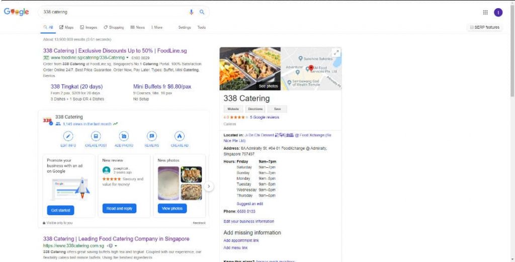 338 Catering_Google Search Results